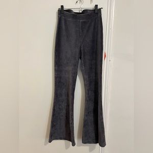 Aerie Charcoal Grey Velour Flare Pants